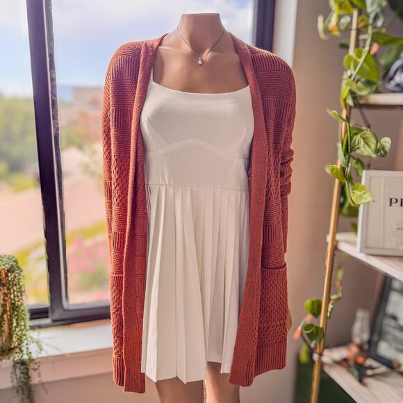 J by Joie, Loosely Woven Cardigan Sweater in Burnt Orange Autumn Tone-Size Small - Picture 11 of 11